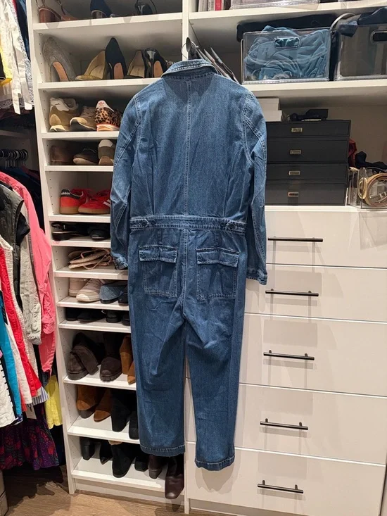 Madewell Denim Utility Jumpsuit in Medium Blue - Picture 3 of 3